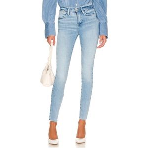 FRAME Le High Skinny Degradable in Handcrafted Raw Edge Jeans size 25